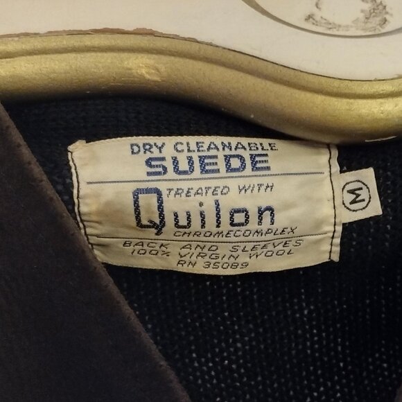 VINTAGE SUEDE CARDIGAN, SWEATER VEST Size M - Picture 9 of 9